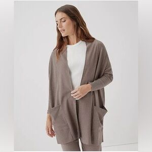Pact Airplane Cardigan Organic Cotton- Taupe XS/S